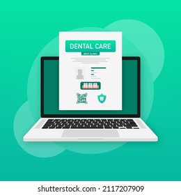 Dental Care Concept. Credit Card Icon. Vector Design. Medical Insurance Card Icon