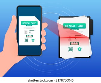 Dental Care Concept. Credit Card Icon. Vector Design. Medical Insurance Card Icon