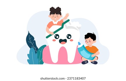 Vector de concepto de cuidado dental