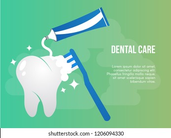 Dental care concept. Ready to use vector illustration. Suitable for background, wallpaper, landing page, web, banner, card and other creative work.