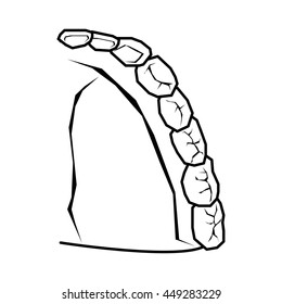 Dental care concept represented by teeth and mouth icon. isolated and flat illustration 