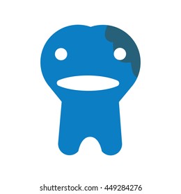 Dental care concept represented by cartoon tooth icon. isolated and flat illustration 