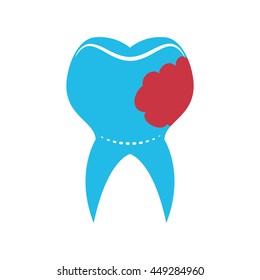 Dental care concept represented by tooth icon. isolated and flat illustration 