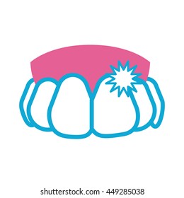 Dental care concept represented by teeth and mouth icon. isolated and flat illustration 