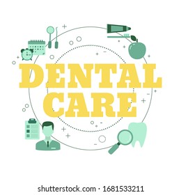 Dental care Concept. Vector illustration for website, app, banner, etc.