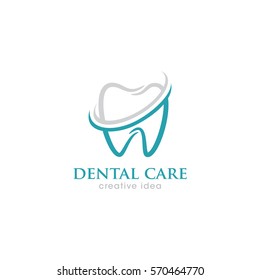 Dental Care Creative Concept Logo Design Template