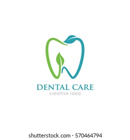 Dental Care Creative Concept Logo Design Template