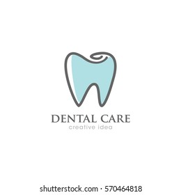 Dental Care Creative Concept Logo Design Template