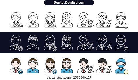 Dental Care Dentist Icon Set