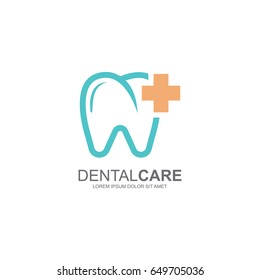 Dental Care or Dentist Logo Template Design . Vector Illustration  