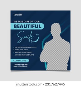 Dental care and dentist social media post template