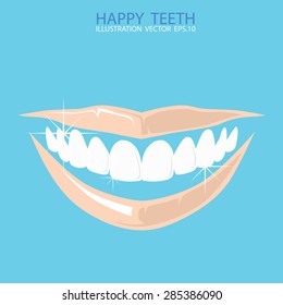 Dental care design concept. Human teeth, smile, lips