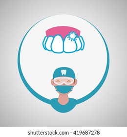 Dental care design. health concept. medical care icon, editable vector