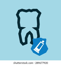 dental care design over blue background, vector illustration