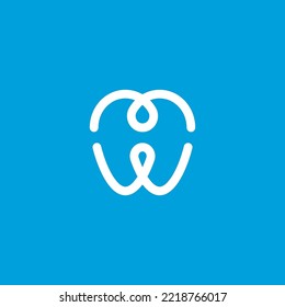 dental care family logo. represent two people hugging each other