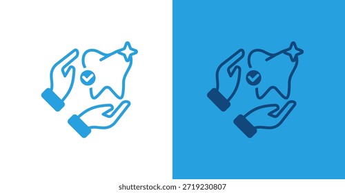 Dental Care Flat, with light and dark background