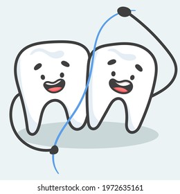 Dental care. Floss Between Teeth