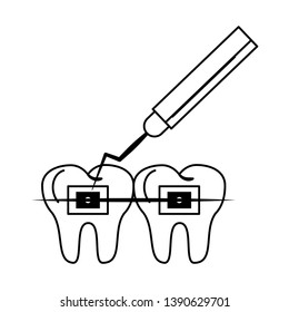 Dental care health and hygiene black and white