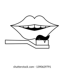 Dental care health and hygiene black and white