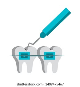 Dental care health and hygiene symbols and elements vector illustration graphic design