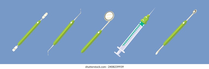 Dental Care and Hygiene Object and Tool Vector Set