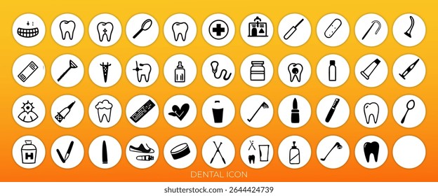 Dental Care Icon Collection: Perfect for Oral Hygiene, Dentist Tools, Preventive Measures, Whitening Solutions, teeth, dental fillings. Solid vector icons
