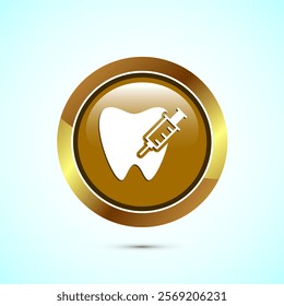 Dental care icon design illustration. Teeth care icon for dentist, dental clinic. Gray color round button design