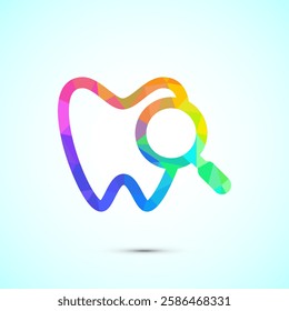 Dental care icon design illustration. Teeth care icon for dentist, dental clinic, low poly style