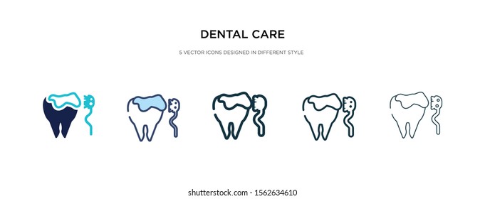 dental care icon in different style vector illustration. two colored and black dental care vector icons designed in filled, outline, line and stroke style can be used for web, mobile, ui