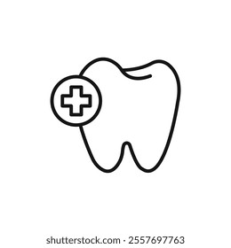 Dental care icon Isolated flat vector in outline