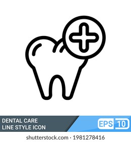 dental care icon in line style isolated on white background. vector illustration for website. EPS 10