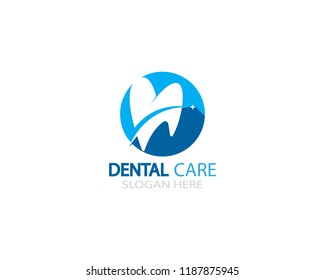 Dental care icon logo vector template