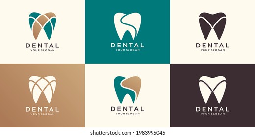 Dental care icon logo vector template