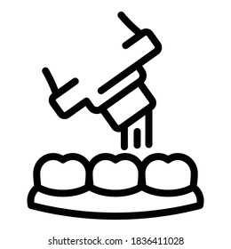 Icono de cuidado dental. Icono de vector de cuidado dental de contorno para diseño web aislado en fondo blanco