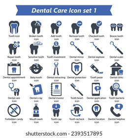 Dental Care Icon Set 1, Vector Graphics