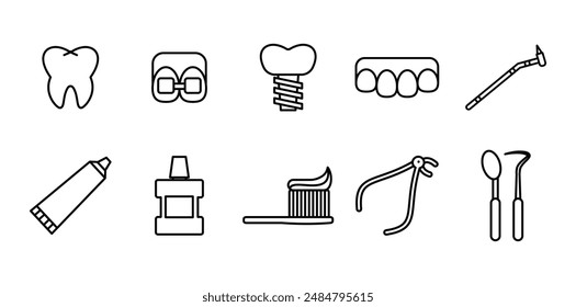 Dental Care Icon Set Collection