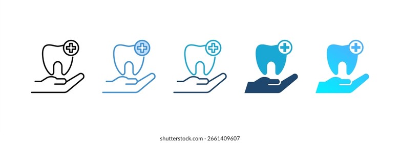Ícone de Dental Care definir coleção de vários estilos