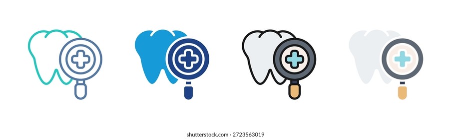 Ícone de Dental Care definir coleção de vários estilos