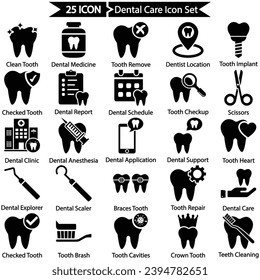 Dental Care Icon Set, Vector graphics 