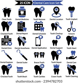 Dental Care Icon Set, Vector graphics