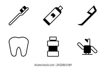 Dental care icon symbol vector template collection