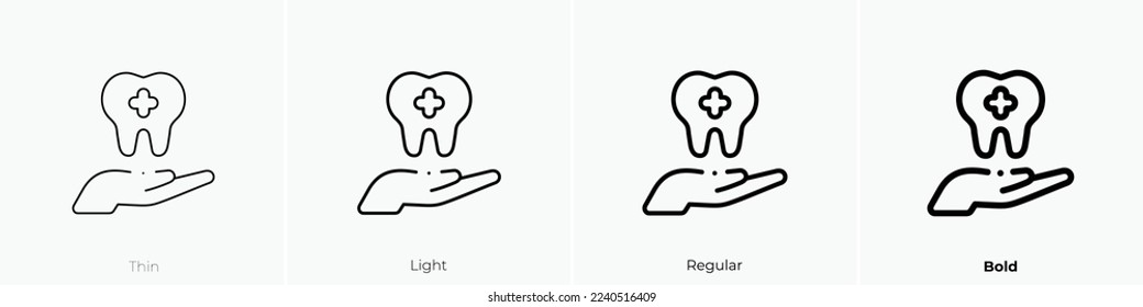 Icono de cuidado dental. Diseño delgado, ligero y audaz aislado en un fondo blanco