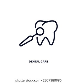 dental care icon. Thin line dental care icon from dental health collection. Editable dental care symbol can be used web and mobile