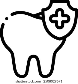 Dental care icon. Thin Linear Style Design Isolated On White Background