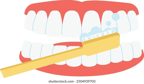 Icono de cuidado dental. Cepillo de dientes de limpieza de dientes con pasta