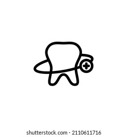 Dental care icon vector illustration logo template for many purpose. Isolated on white background.