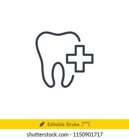 Dental Care Icon / Vector - In Line / Stroke Design