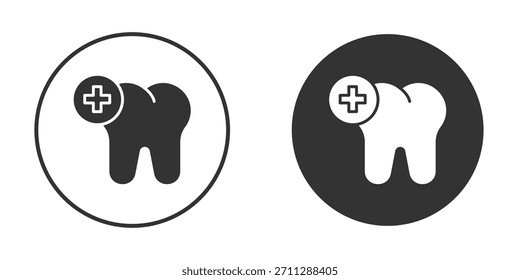 Concepto de iconos de cuidado dental en versiones sólidas. Estilo de diseño plano.
