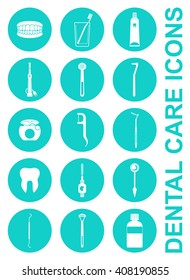 Dental Care Icons. Vector Illustration of a Set of Dental Care Icons