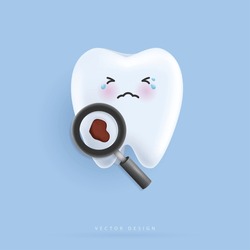 Dental Care Illustration Set. Dentists Treat  Teeth Decay To Avoid Pain When Chewing. Teeth Decay Treatment Concept. Remove Plaque, Treat Teeth Decay. Medical Apps, Websites And Hospital. Vector.